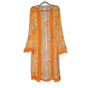 Fantastic Sheer Retro Lingerie Duster sz L Excellent Condition